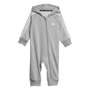adidas 3 Stripe Fleece Romper Unisex Babies - Grey