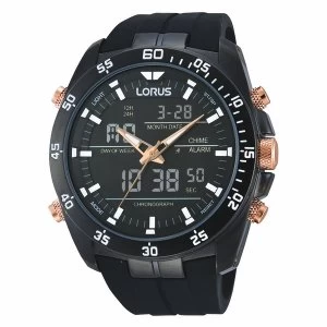 Lorus RW615AX9 Stylish Analogue/Digital Chronograph Watch with Soft Silicone Strap