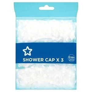 Superdrug Bathroom Accessories Shower Cap x3