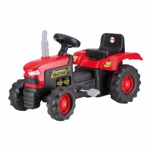 Charles Bentley Dolu Childrens Red Ride On Tractor Plastic