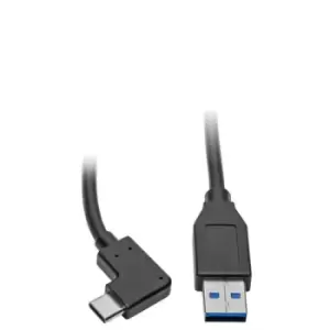Tripp Lite U428-003-CRA USB-C to USB-A Cable (M/M) Right-Angle C USB 3.2 Gen 1 (5 Gbps) Thunderbolt 3 Compatible 3 ft. (0.91 m)