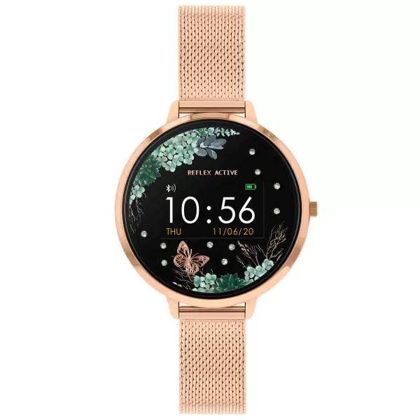 Reflex Active Series 3 Smartwatch With Colour Screen Crown Navigation And Up To 7 Day Battery Life - Round Polished Rose Gold Case With Rose Gold Sta