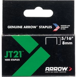 Arrow Staples for JT21 T27 Staple Guns 8mm Pack of 1000