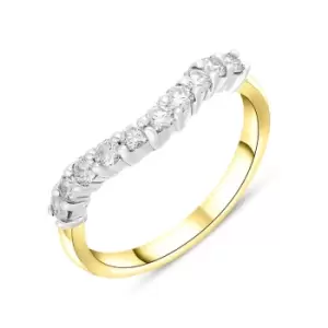 18ct Yellow Gold 0.43ct Diamond U Shape Half Eternity Ring