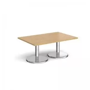 Pisa rectangular coffee table with round chrome bases 1200mm x 800mm -