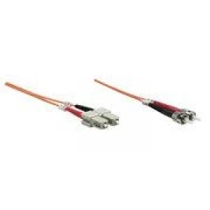 Intellinet Fibre Optic Patch Cable Duplex Multimode ST/SC 62.5/125 m OM1 2m LSZH Orange Fiber Lifetime Warranty