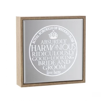 Mirror Light Up Frame Bride And Groom By Heaven Sends