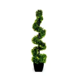 Pre-Lit Swirl Artificial Topiary Tree 92Cm, Battery-Powered