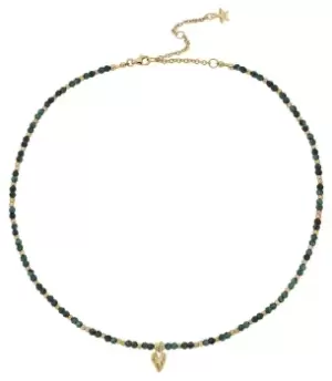 ChloBo GNMMUL3241 Leaf Heart Sparkle Malachite Necklace Jewellery
