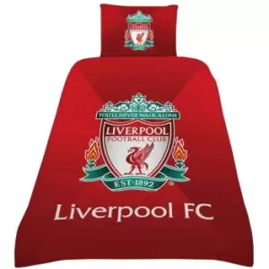 Liverpool FC Gradient Duvet Cover Set (Single) (Red/Green) - Red/Green