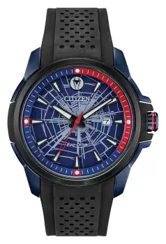 Citizen AW1156-01W Marvel Spider Man Eco-Drive Black Rubber Watch