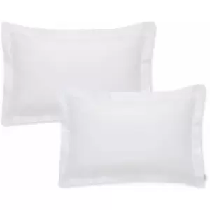 100% Cotton Sateen 400 Thread Count Oxford Pillow Case, White - Bianca