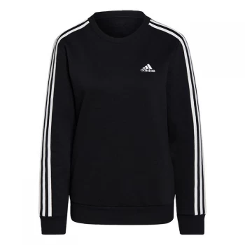 adidas Essentials 3-Stripes Fleece Sweatshirt Womens - Black / White