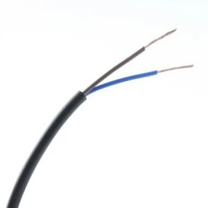 Zexum 0.75mm 2 Core PVC Flex Cable Black Round 2182Y - 50 Meter