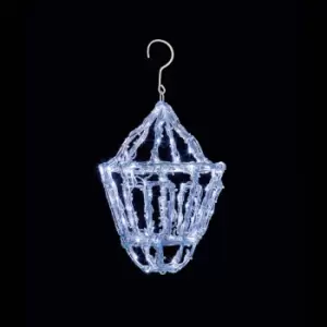 Premier Decorations 39cm Soft Acrylic Hanging Lantern With 120 Twinkling White LEDs