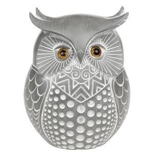 Country Grey Wise Owl Large Ornament