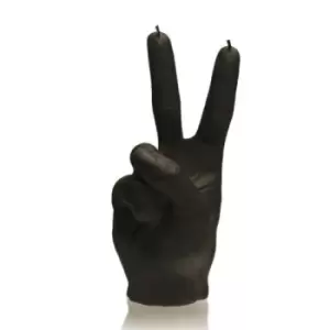 Hand Peace Sign Candle &ndash; Black