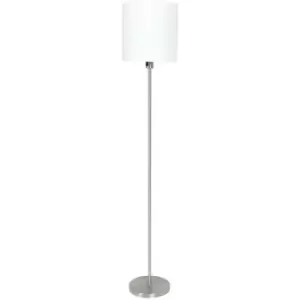 Sienna Norwegian Floor Lamp with Shade Steel Brushed, Linen Fabric