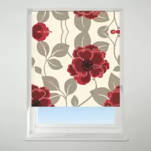 Universal Patterned Papavero Red Blackout Roller Blind Red