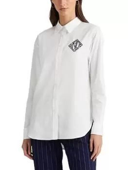 Lauren By Ralph Lauren Kotta-Long Sleeve-Button Front Shirt - White