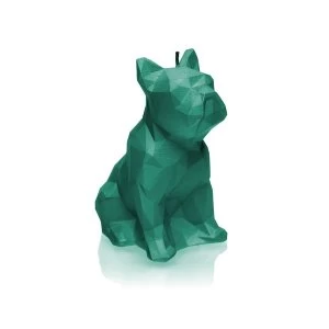 Turquoise Low Poly Bulldog Candle