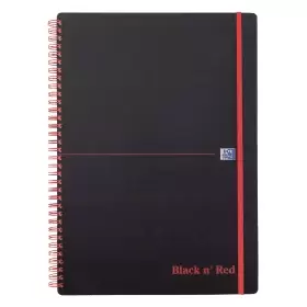 Black n' Red 100080166 A4 Ruled Wirebound Polypropylene Notebook 140 Pages - Black