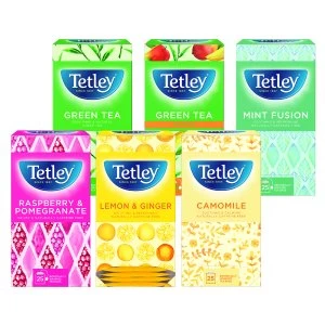 Tetley Tea Bags Fruit and Herbal Variety Pack Packed 6 Boxes of 25