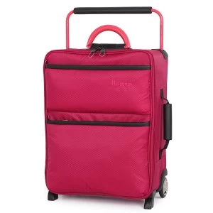 IT Luggage Worlds Lightest 2-Wheel Cabin Suitcase - Persian Red