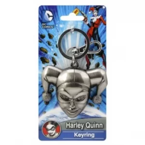 Dc Comics Pewter Harley Quinn Head Keyring
