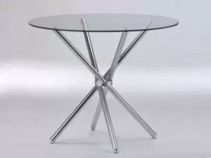 LPD Casa 90cm Glass and Chrome Dining Table