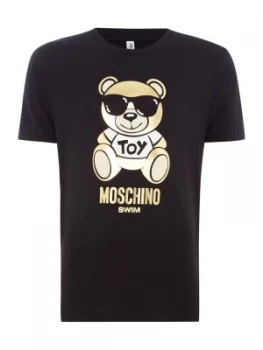 Mens Moschino Teddybear Swim T Shirt Black