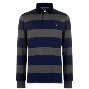Gant Bar Stripe Rugger Polo Shirt - Charcoal 090