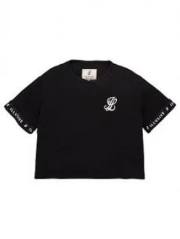 Illusive London Girls Core Cropped T-Shirt - Black
