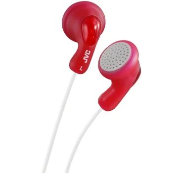 JVC HAF14RN Gumy Stereo Headphones - Raspberry Red