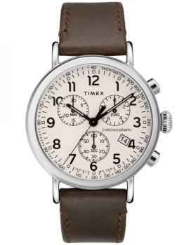 Timex White And Brown 'Standard' Chronograph Watch - TW2T21000 - multicoloured