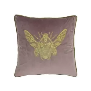 Riva Paoletti Cerana Embroidered Piped Cushion Cover, Dusky Blush, 50 x 50 Cm
