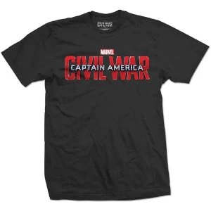 Marvel Comics - Captain America Civil War Movie Logo Unisex X-Large T-Shirt - Black