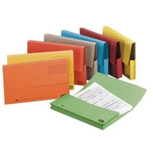 Elba A4 Document Wallet Half Flap 310gsm 30mm Assorted 1 x Pack of 50