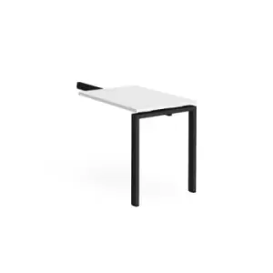 Adapt add on unit single return desk 800mm x 600mm - Black frame and white top