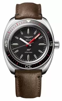 LONGINES L28364528 Ultra-Chron Automatic Chronometer Leather Watch