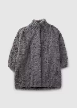 Religion Womens Silent Faux Fur Coat In Dusty Grey