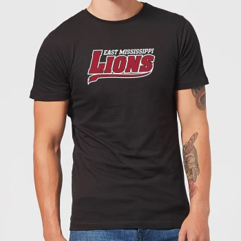 East Mississippi Community College Lions Script Logo Mens T-Shirt - Black - 4XL - Black