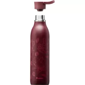 Aladdin Cityloop Thermavac 600ml Stainless Steel Water Bottle - Burgundy Magnolia Print