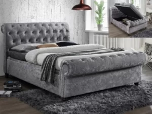 Birlea Castello 5ft King Size Steel Crushed Velvet Upholstered Fabric Ottoman Bed Frame