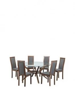 Julian Bowen Set Of Chelsea Large Table & 6 Melrose Chairs