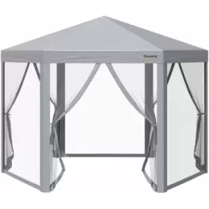3 x 3(m) Pop Up Gazebo Foldable Canopy Tent w/ Roller Bag, Grey - Grey - Outsunny
