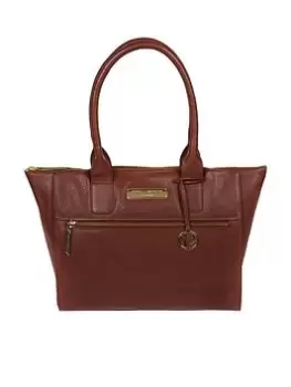 Pure Luxuries London Faye Leather Handbag, Brown, Women