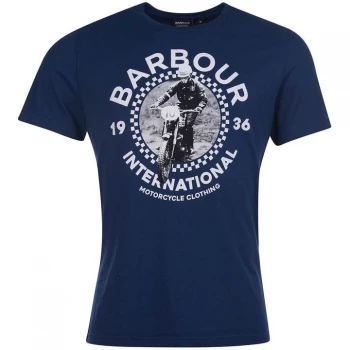 Barbour International Archive Checkers T-Shirt - Dress Blue BL78