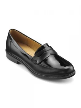 Hotter Dorset Smart Loafer Shoes Black Patent