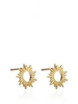 Rachel Jackson London 22Ct Gold Plated Silver Sunrays Stud Earrings